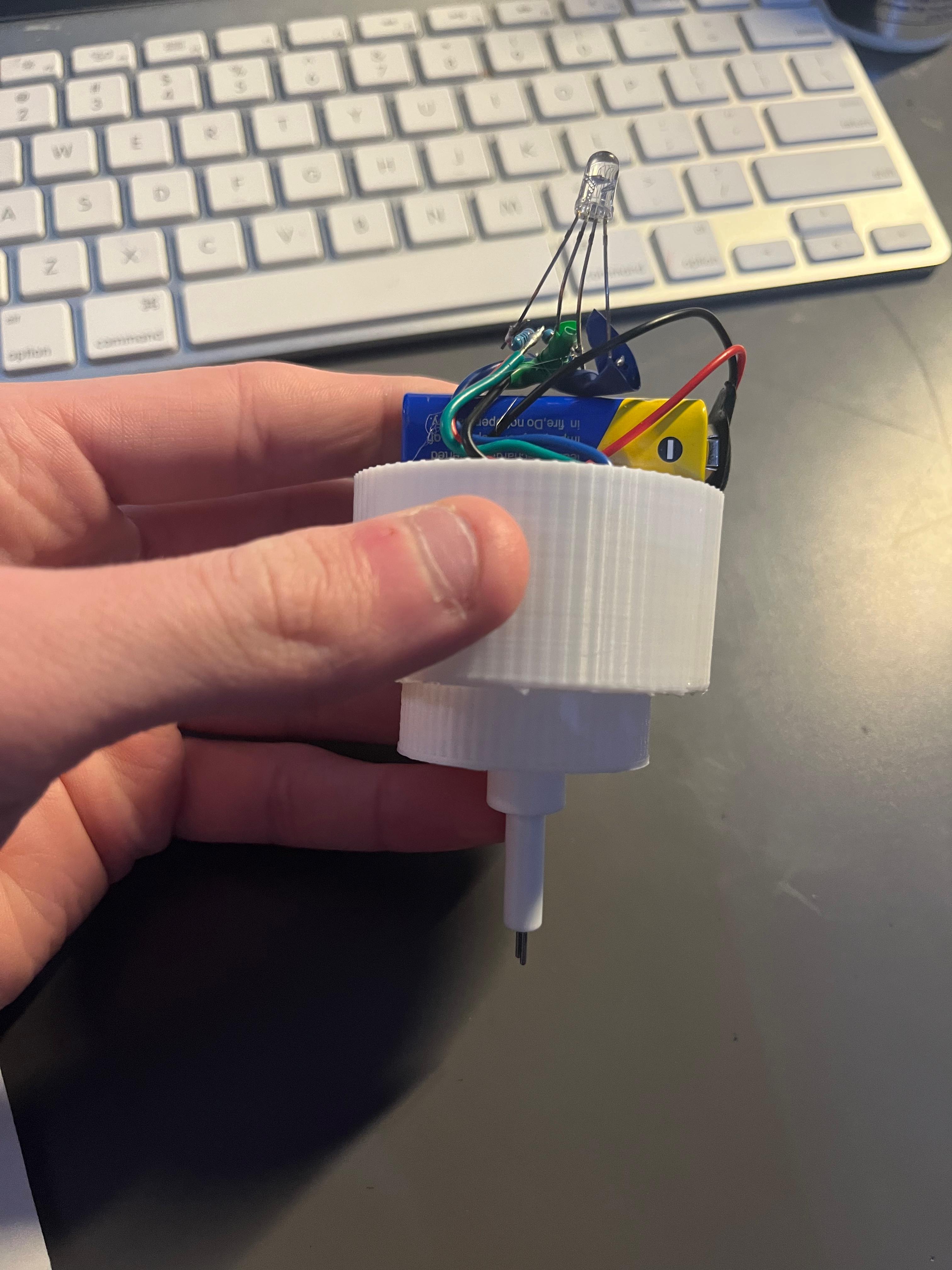 BioCap prototype assembled inside a cap housing