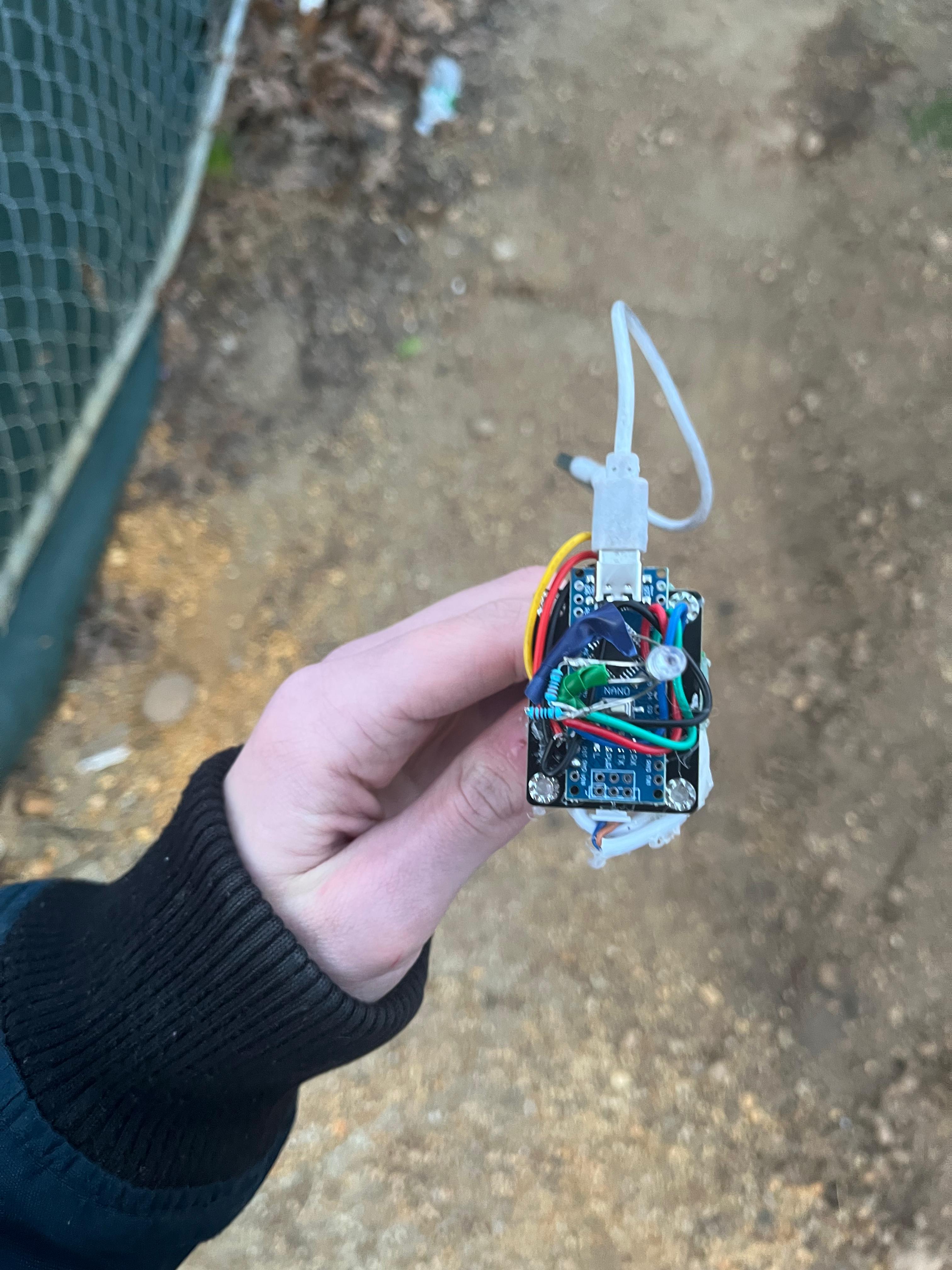 Angled handheld view of the BioCap prototype