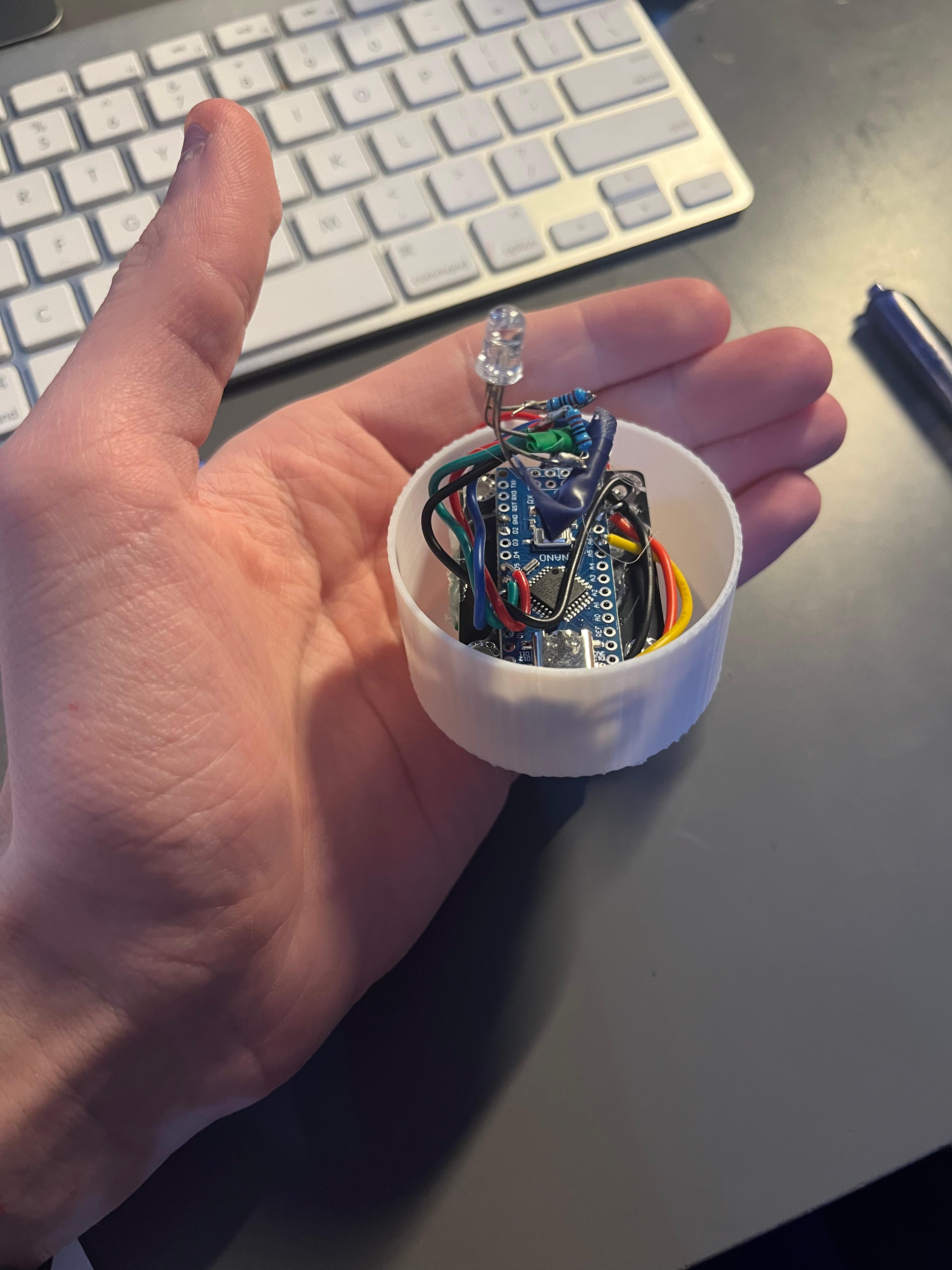 BioCap electronics seated inside the cap
